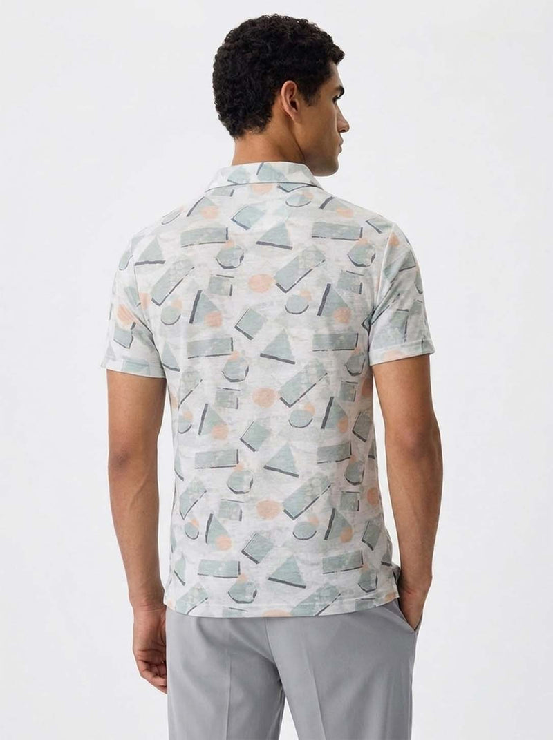 Men's Premium Printed Half-Zip Regular fit T-Shirt