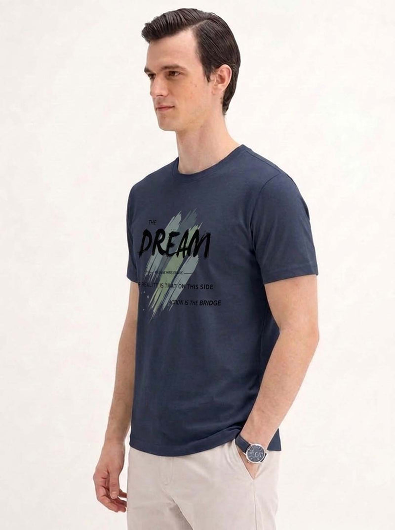 Men's Premium  Graphic Printed Round Neck T-Shirt