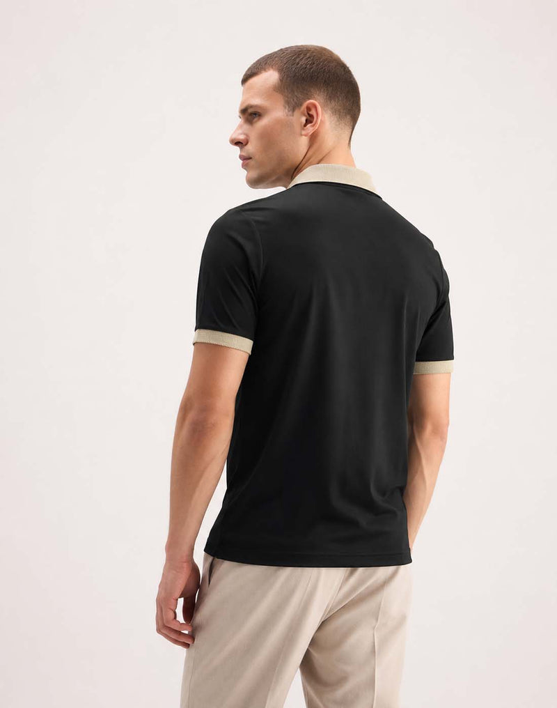 Men’s Premium Cotton Polo with Contrast Grey Collar T-shirt