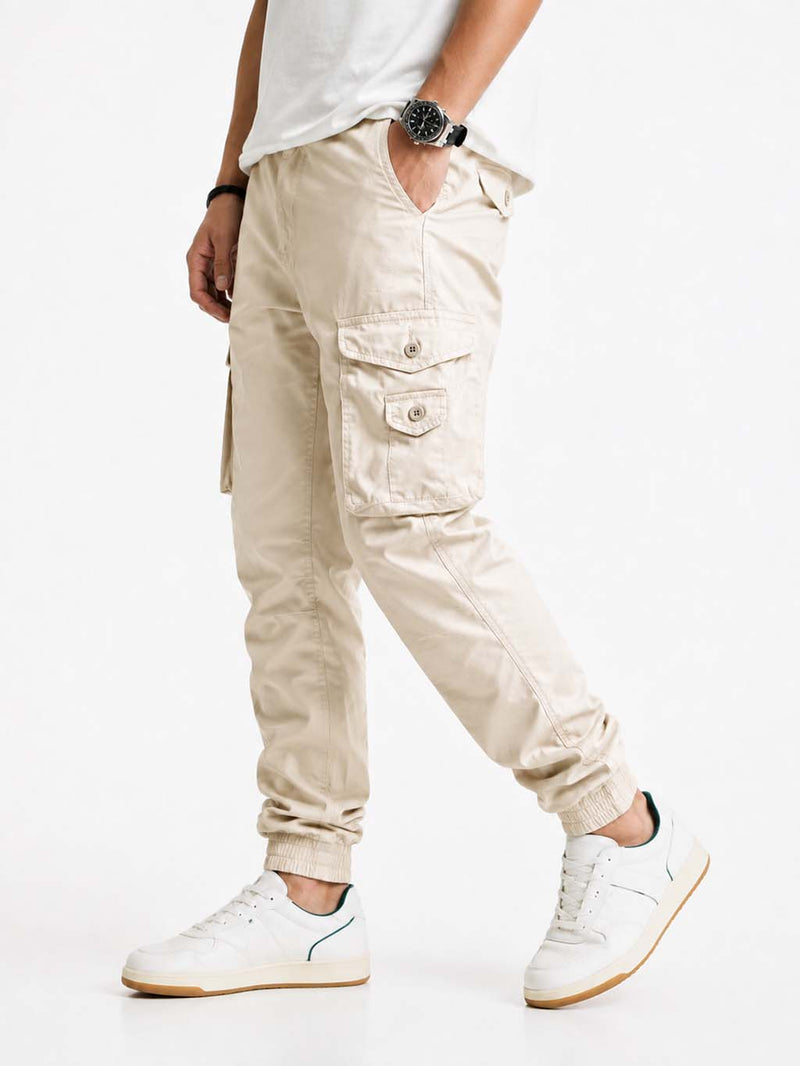 Men’s Modern Multi-Pocket Cargo Jogger Pants – Relaxed Fit