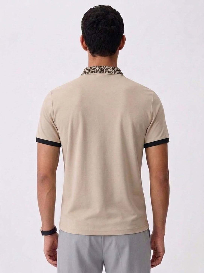 Men’s Premium Patterned Collar Polo T-Shirt