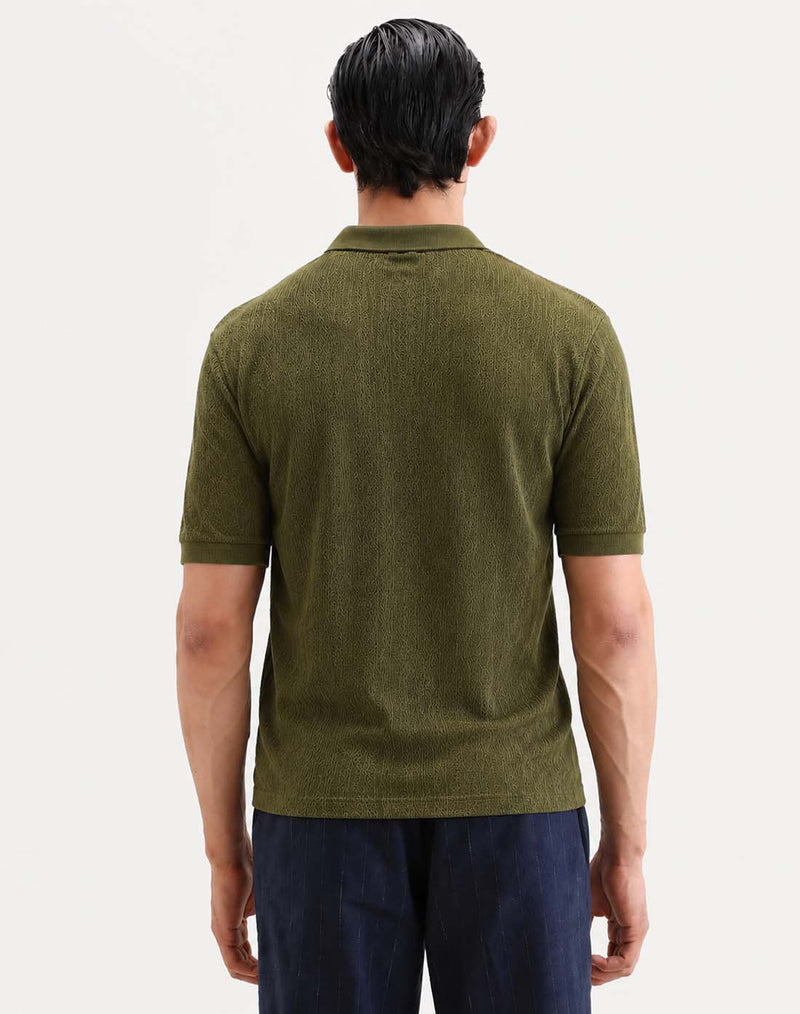 Men’s Premium Textured Regular Fit Polo T-Shirt