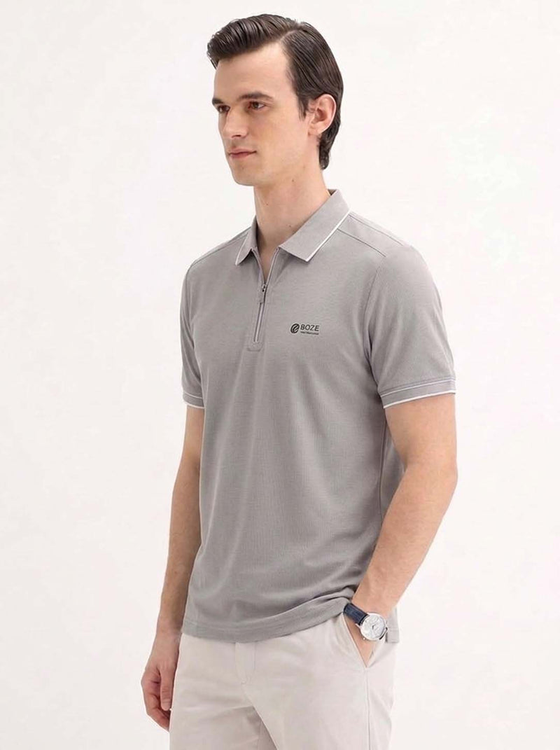 Men’s Premium Regular Fit Zippered Polo T-Shirt