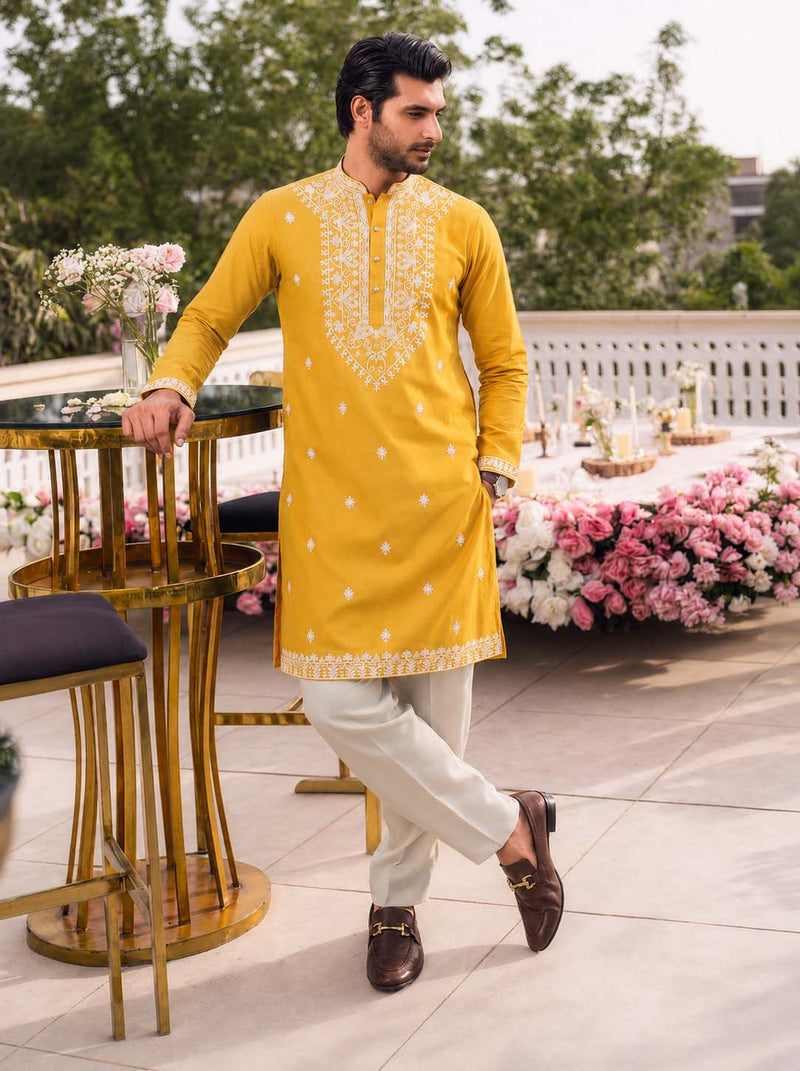 Men's Premium Embroidered Kurta – Elegant Festive Wear
