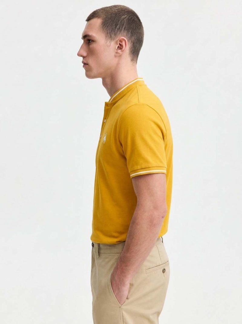 Men’s Premium Mandarin Collar Polo T-Shirt