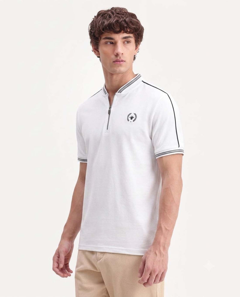 Men’s Premium Textured Cotton Polo Shirt with Contrast Trim