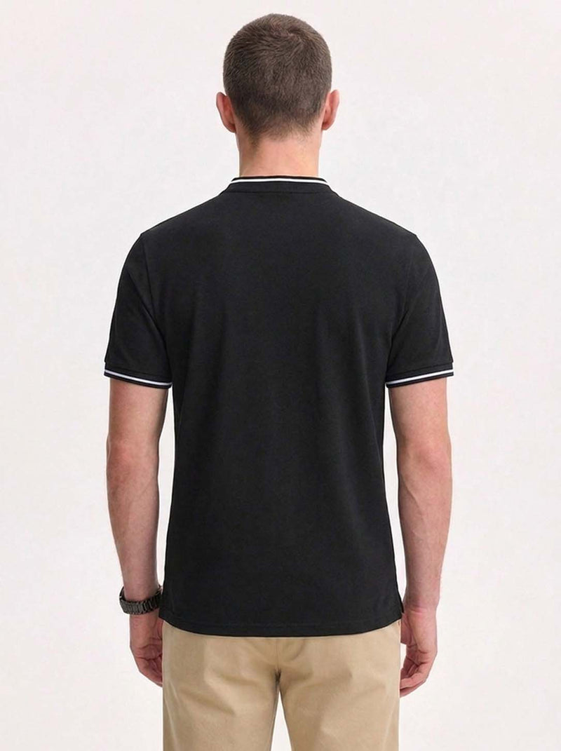 Men’s Premium Mandarin Collar Polo T-Shirt
