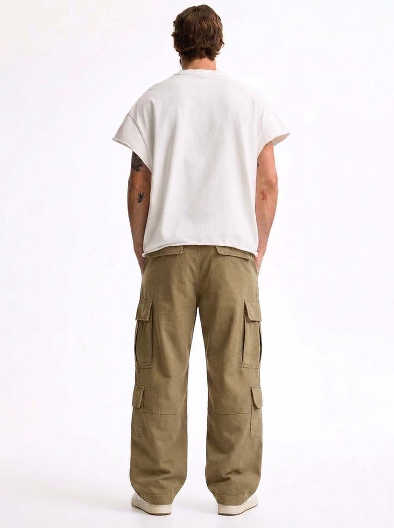 Men’s Premium Solid Relaxed Fit Utility Cargo Pants