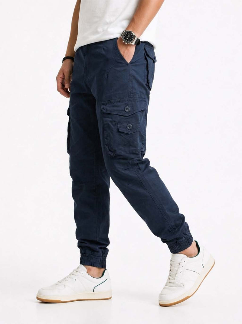 Men’s Modern Multi-Pocket Cargo Jogger Pants – Relaxed Fit