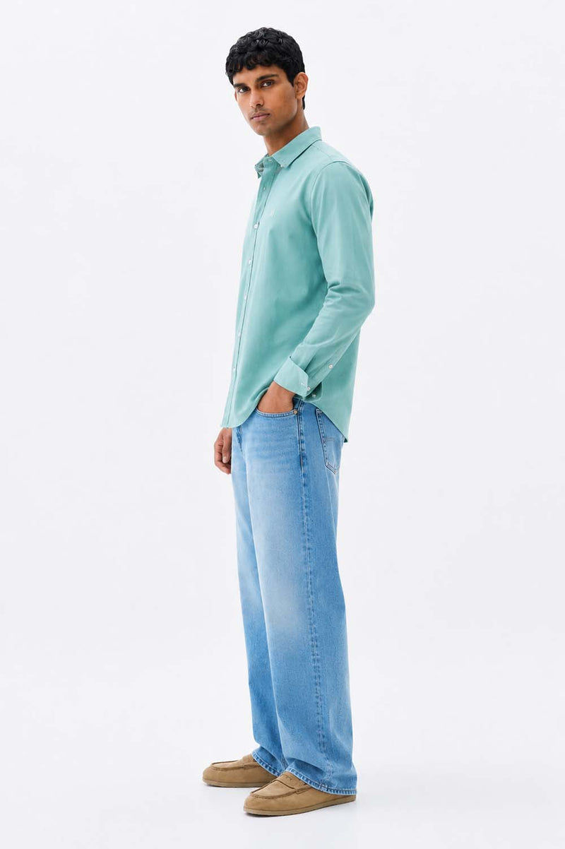 Men’s Premium Cotton Solid Casual Button-Down Shirt