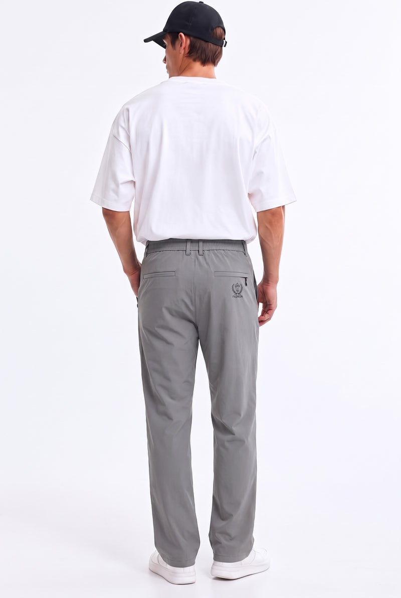 Men’s Premium Zipper-Pocket Elasticated Waist Trousers