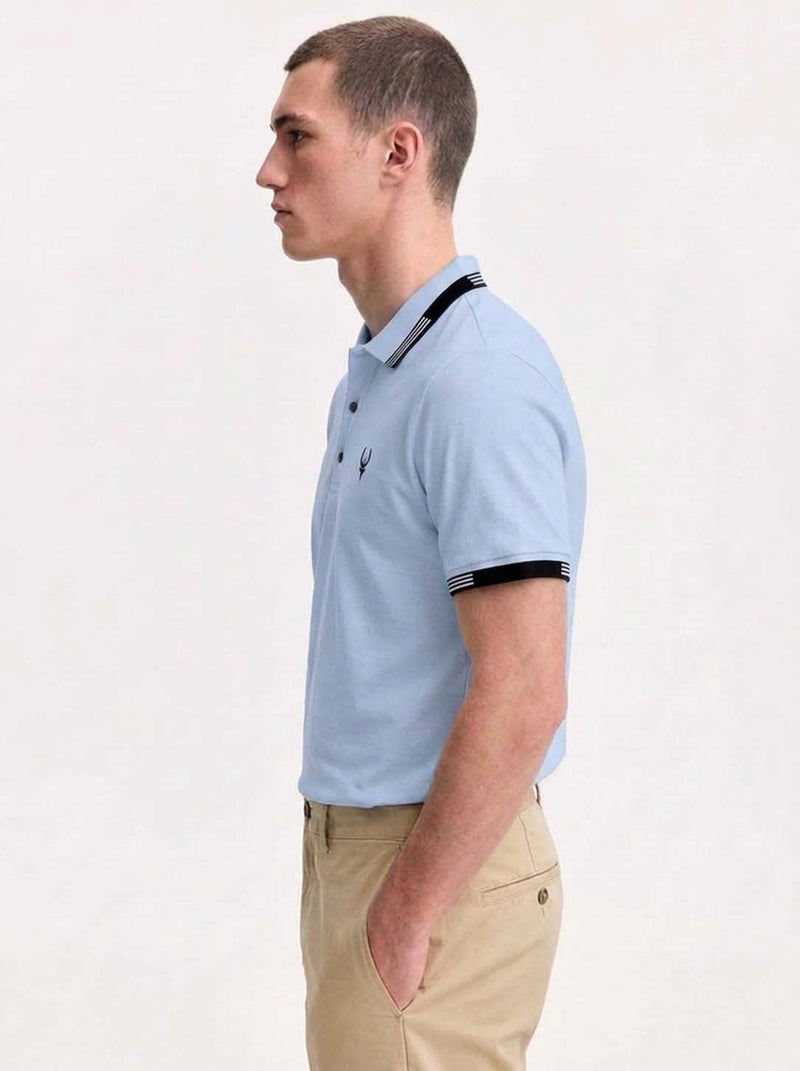Men’s Premium Contrast Stripe Collar Polo T-Shirt