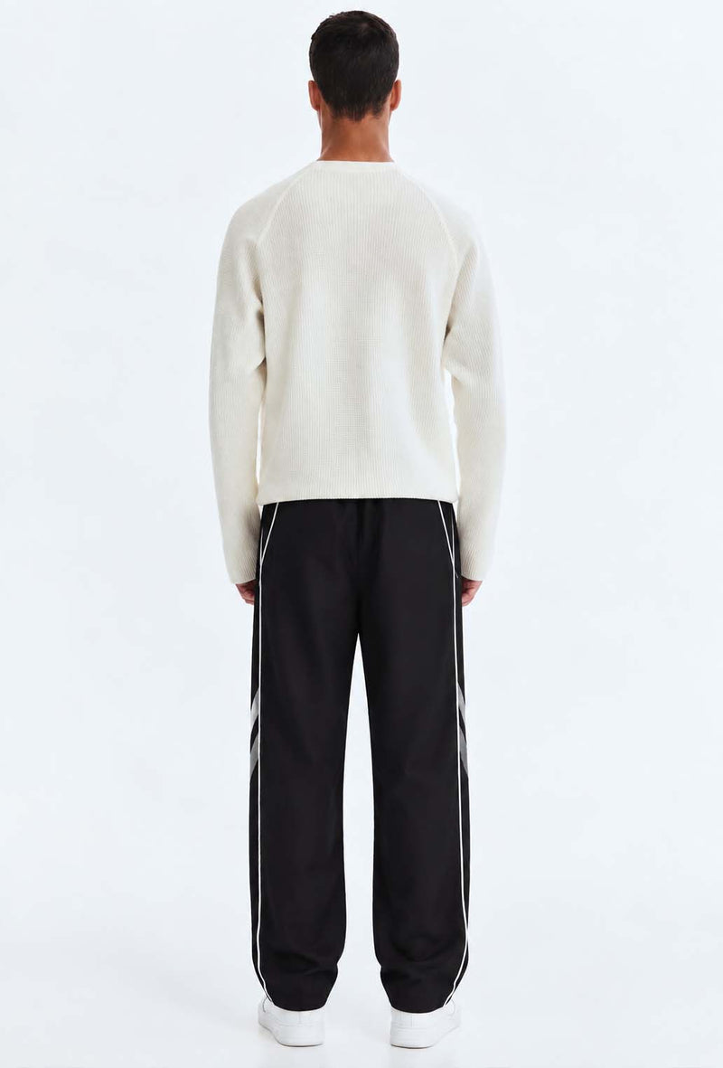 Men's Premium Piping Curved-Panel Track Pants