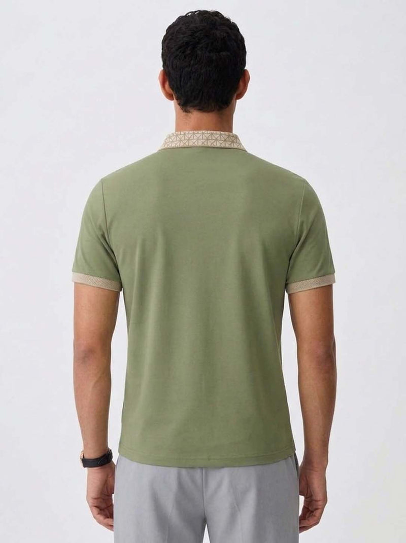 Men’s Premium Patterned Collar Polo T-Shirt
