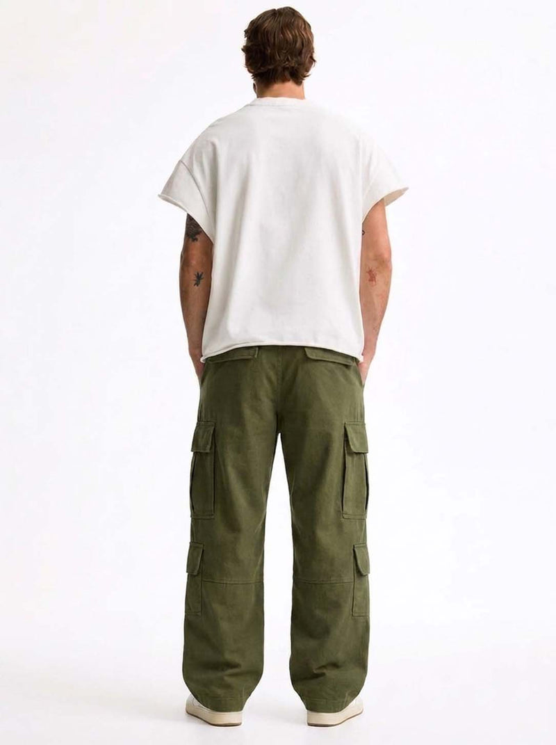 Men’s Premium Solid Relaxed Fit Utility Cargo Pants