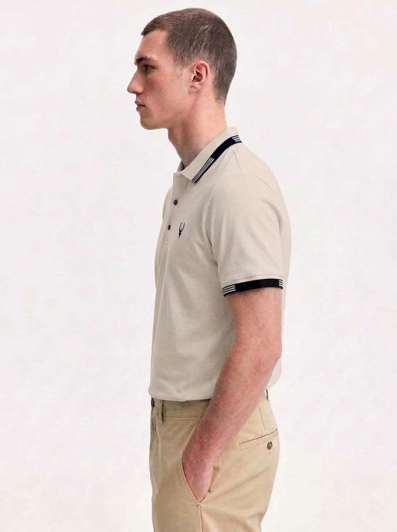 Men’s Premium Contrast Stripe Collar Polo T-Shirt