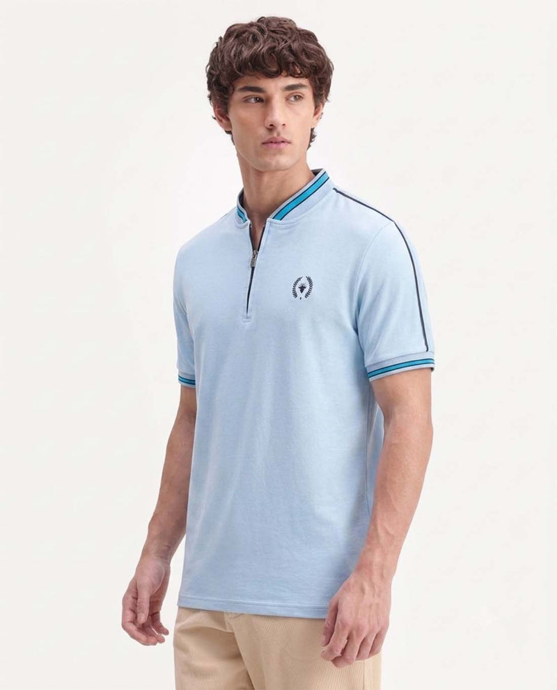 Men’s Premium Textured Cotton Polo Shirt with Contrast Trim