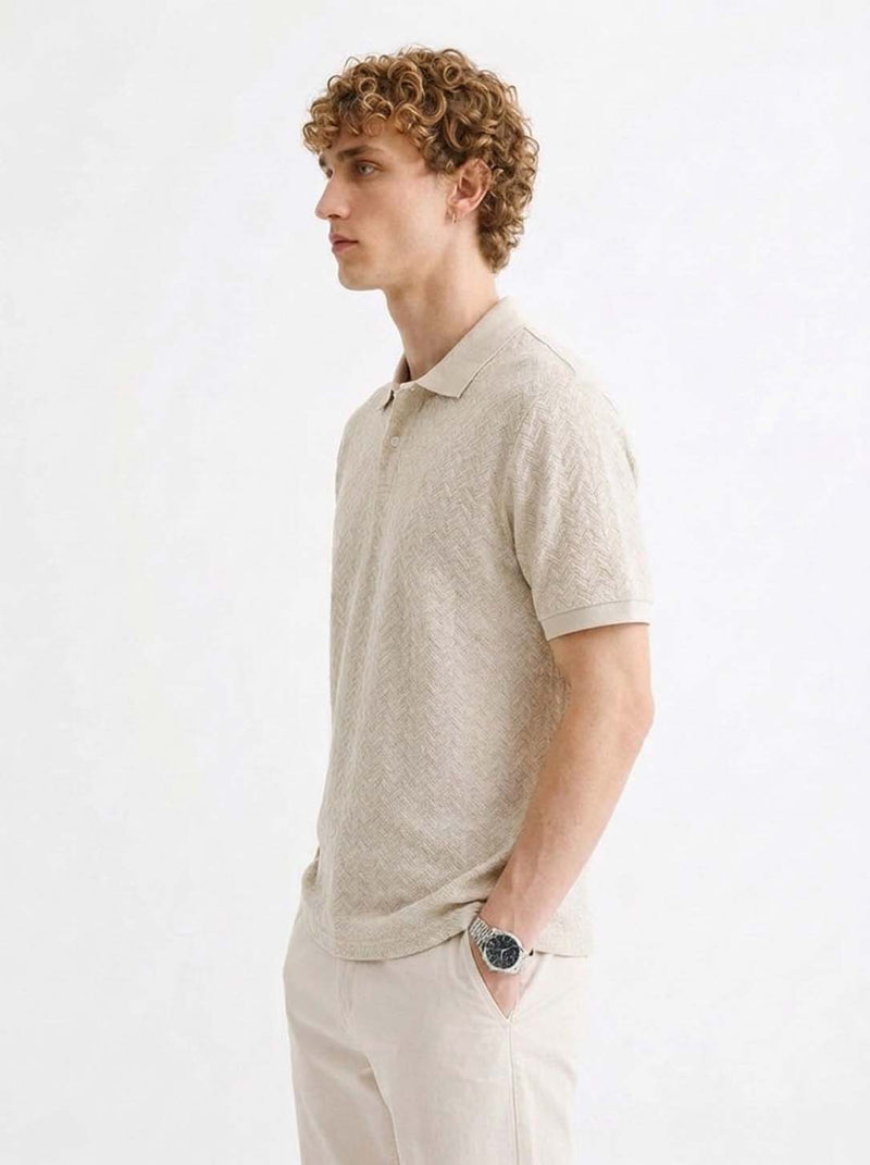 Men’s Premium Regular Fit Textured Polo T-Shirt