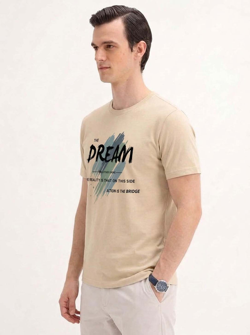 Men's Premium  Graphic Printed Round Neck T-Shirt