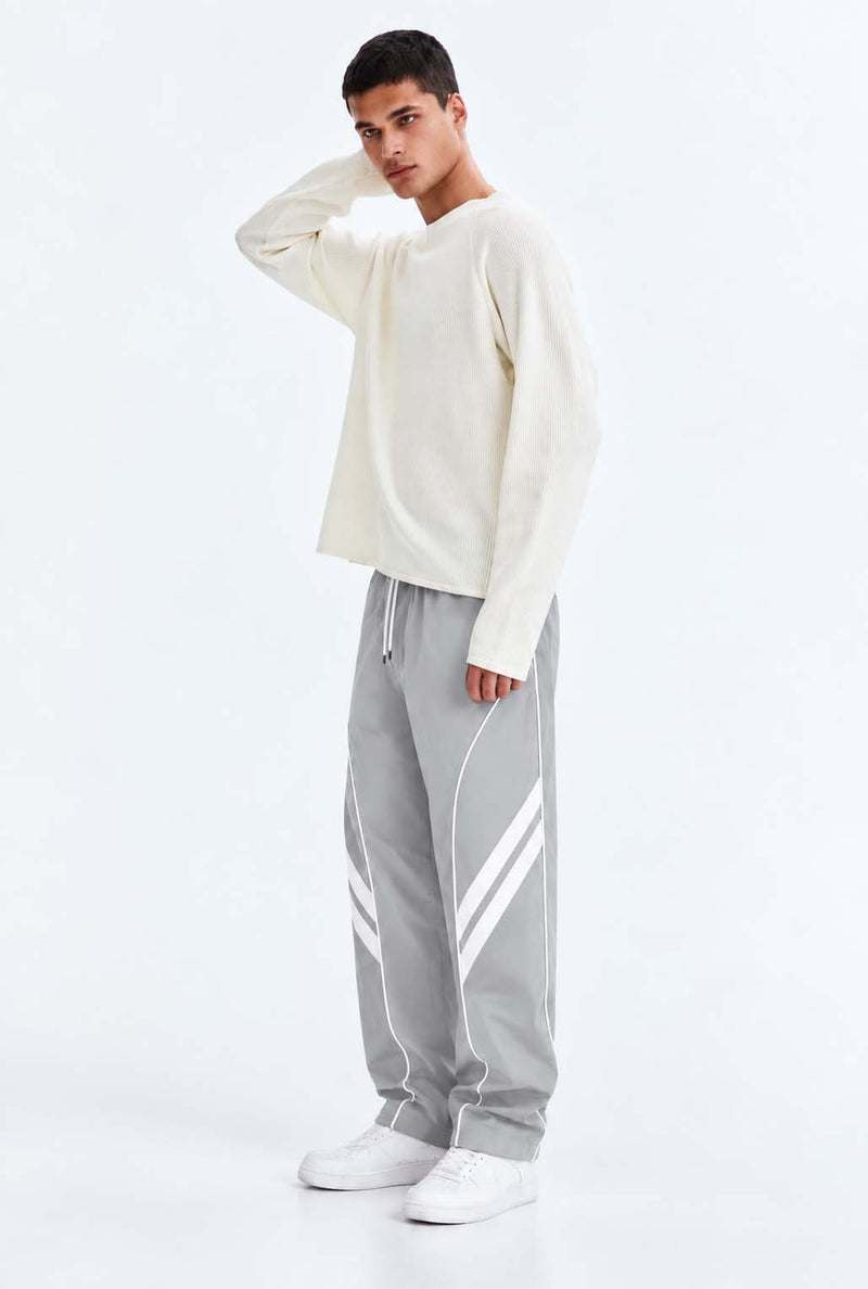 Men's Premium Piping Curved-Panel Track Pants