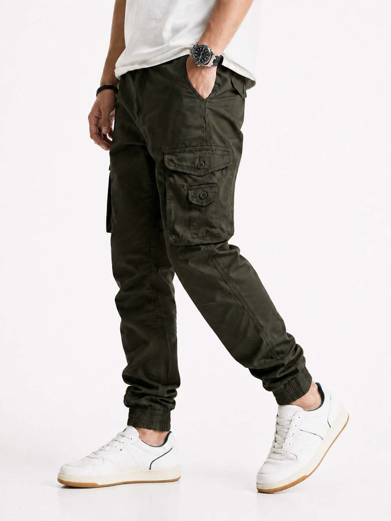 Men’s Modern Multi-Pocket Cargo Jogger Pants – Relaxed Fit
