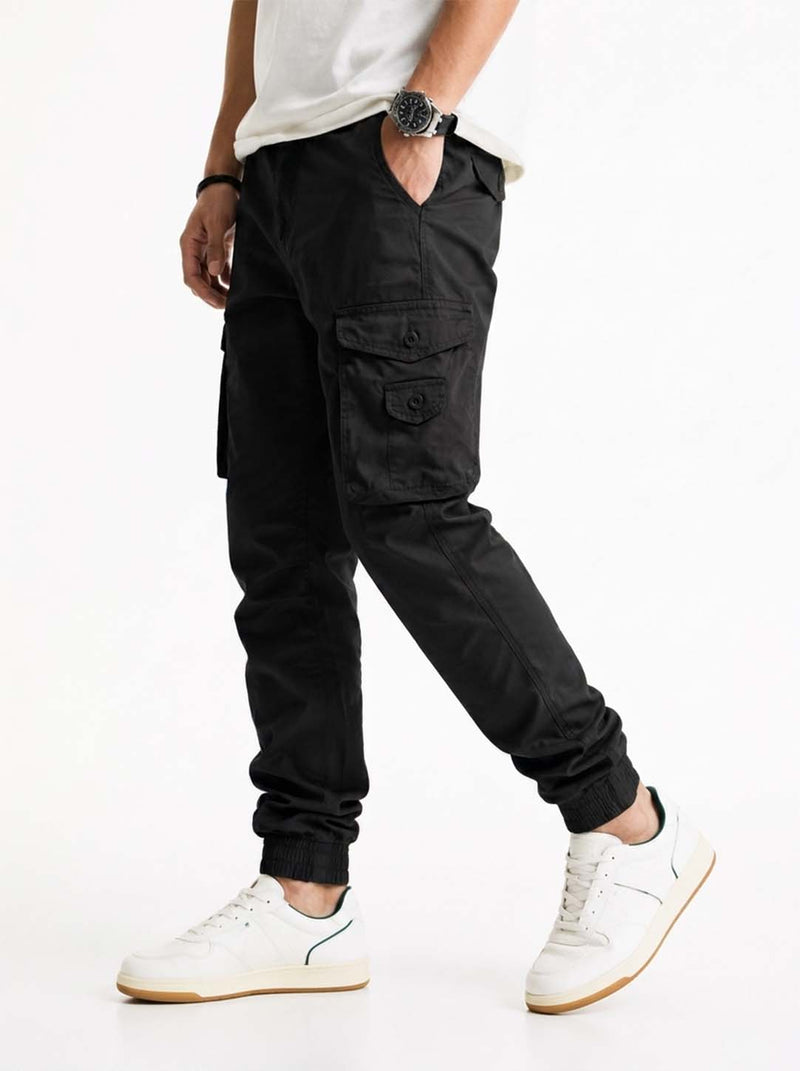 Men’s Modern Multi-Pocket Cargo Jogger Pants – Relaxed Fit