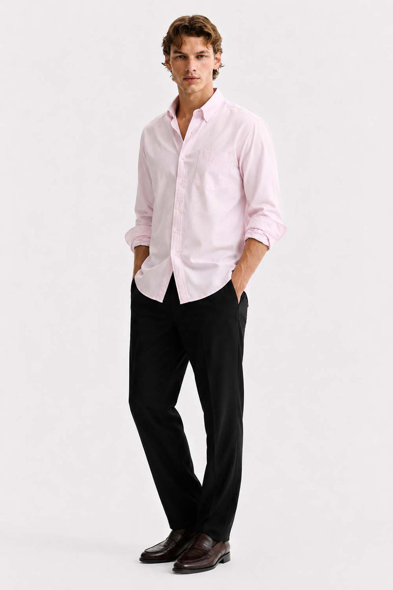 Men’s Premium Cotton Solid Casual Button-Down Shirt