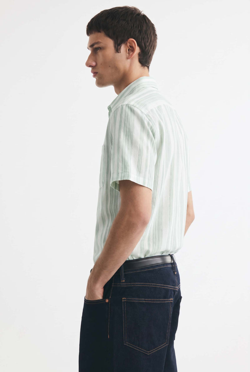 Men's Premium Striped Short-Sleeve Casual Shirt