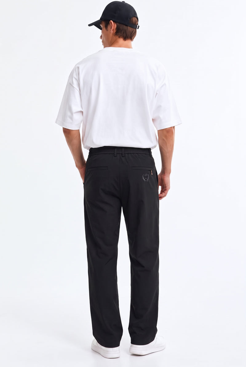 Men’s Premium Zipper-Pocket Elasticated Waist Trousers