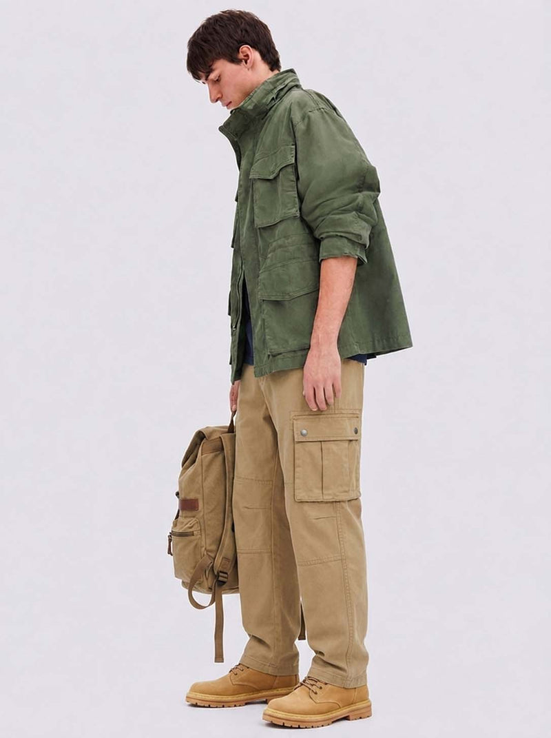 Men's Premium Relaxed Fit Casual Pants with Flap Pockets Cargo