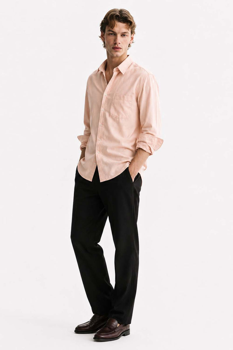 Men’s Premium Cotton Solid Casual Button-Down Shirt