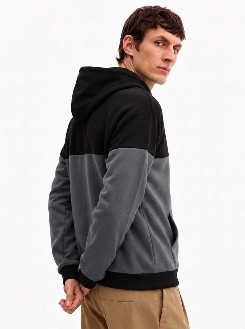 Men’s Premium Color Block Casual Fleece Pullover Hoodie