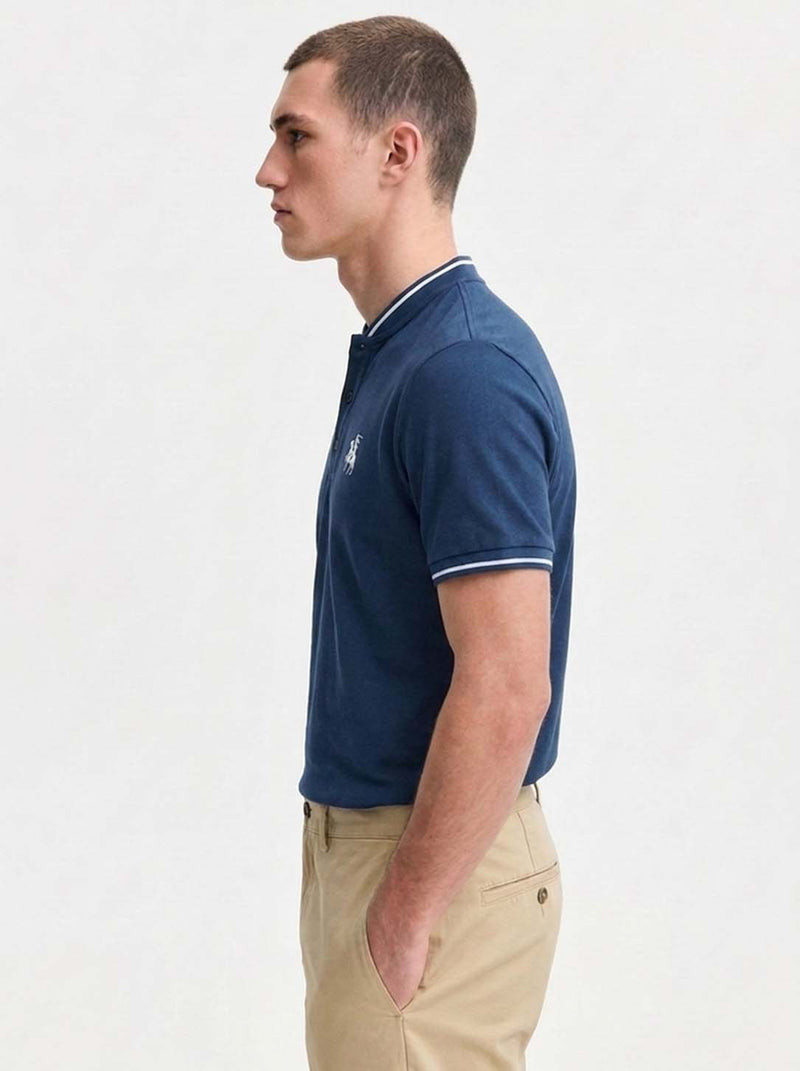 Men’s Premium Mandarin Collar Polo T-Shirt