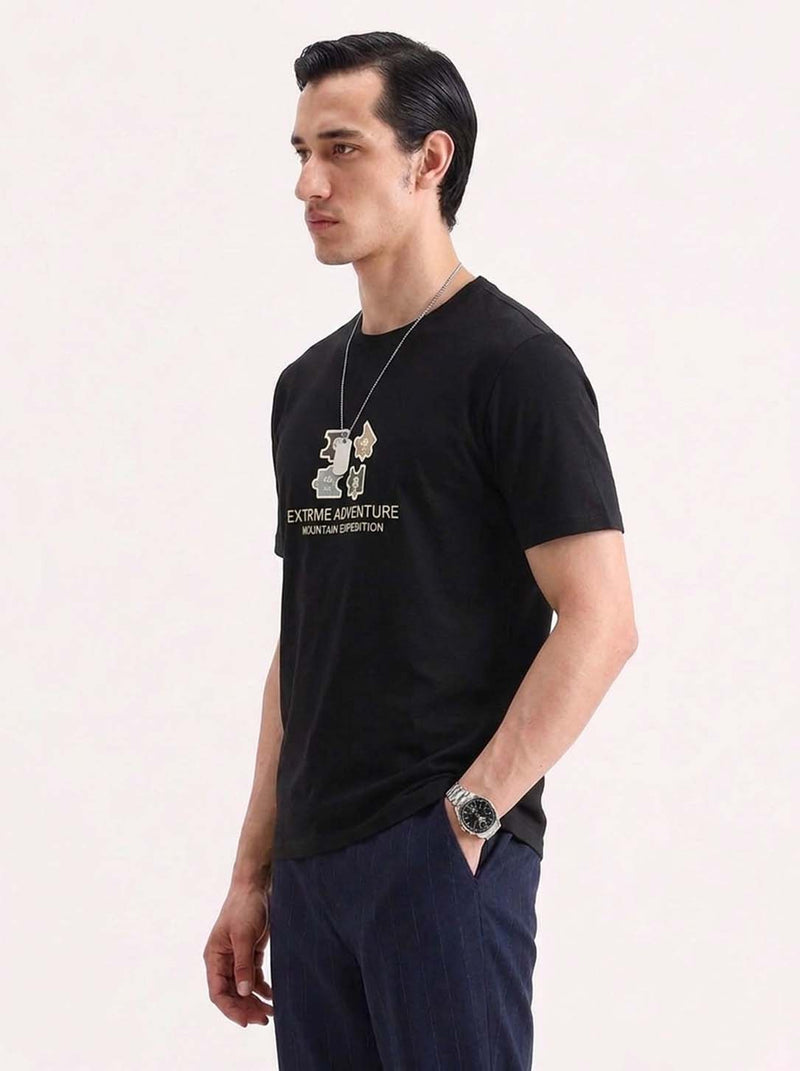 Men's Premium  Graphic Printed Round Neck T-Shirt