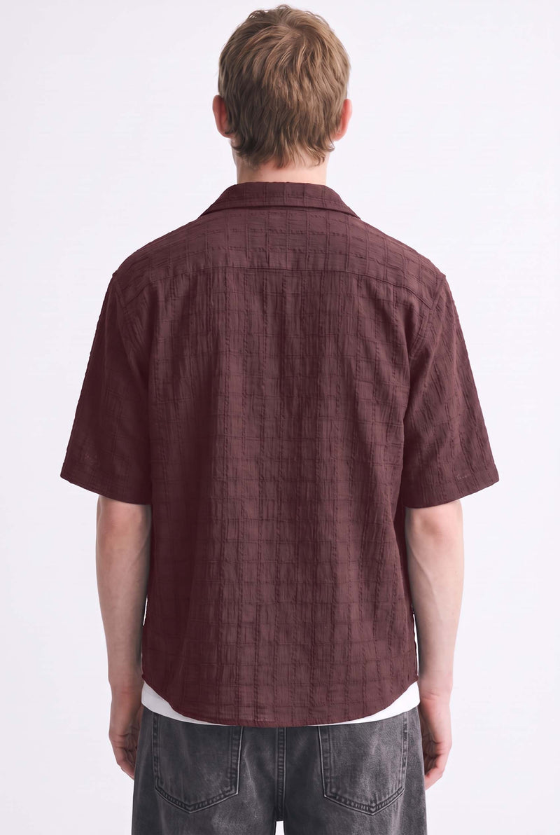 Men's Premium Textured Short-Sleeve Casual Shirt