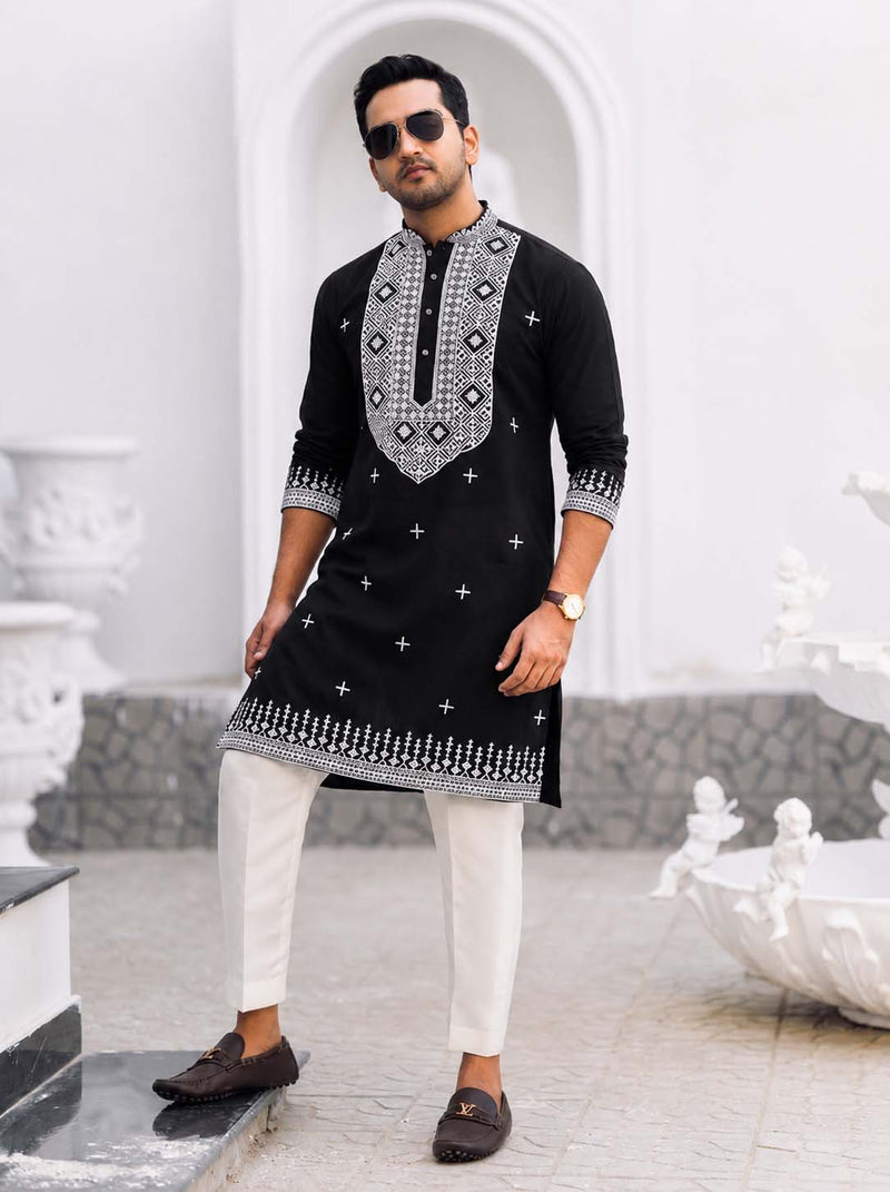 Men's Premium Embroidered Kurta – Stylish Ethnic Wear