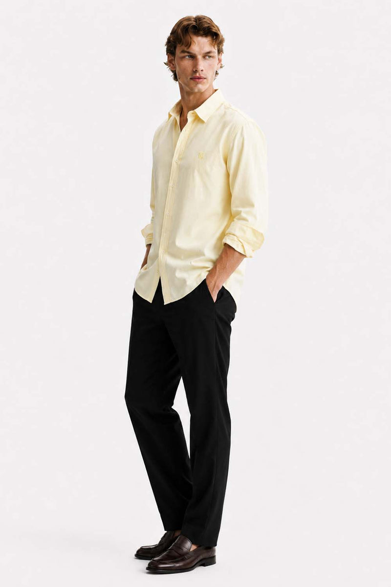 Men’s Premium Cotton Solid Casual Button-Down Shirt