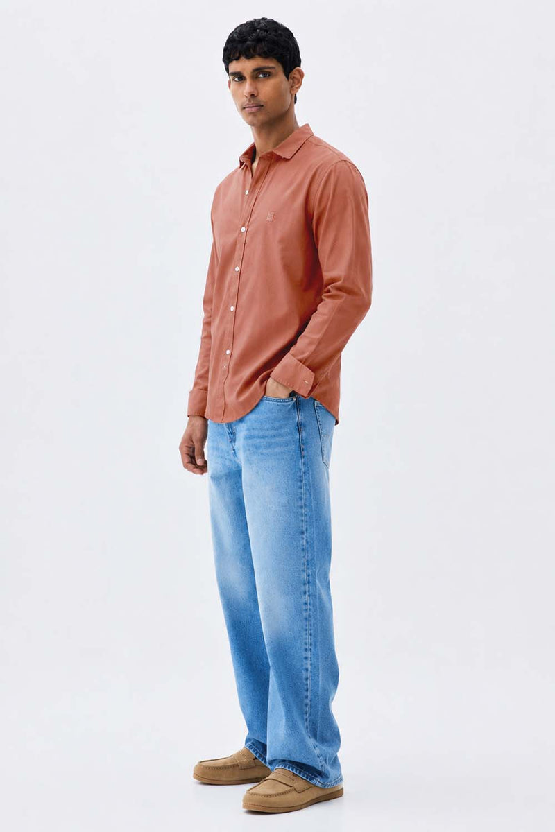 Men’s Premium Cotton Solid Casual Button-Down Shirt