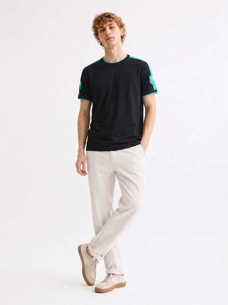 Men's Premium Shoulder Striped Round Neck T-Shirt