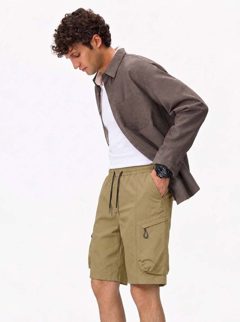 Men's Premium Relaxed Fix Elastic Waist Utility Shorts