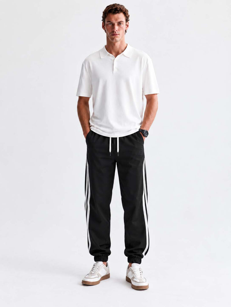 Men's Premium Double Side-Striped Cuffed Track pant