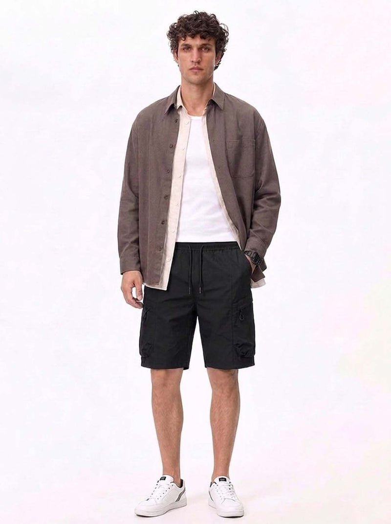 Men's Premium Relaxed Fix Elastic Waist Utility Shorts