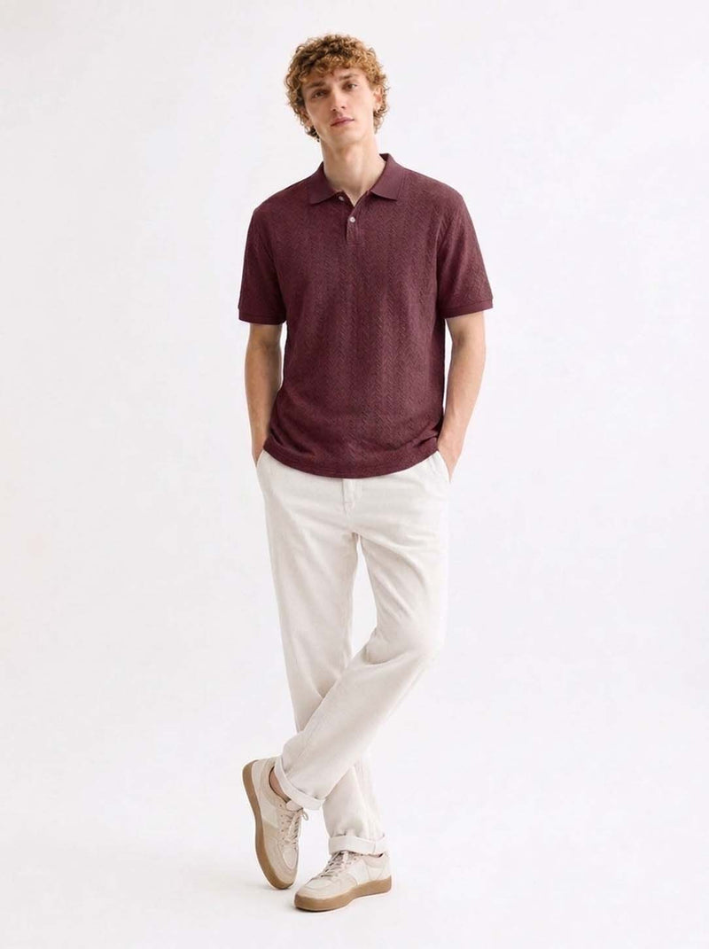 Men’s Premium Regular Fit Textured Polo T-Shirt