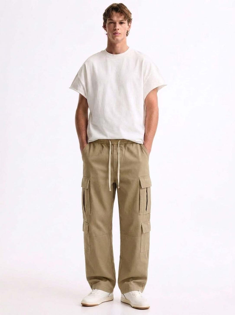 Men’s Premium Solid Relaxed Fit Utility Cargo Pants