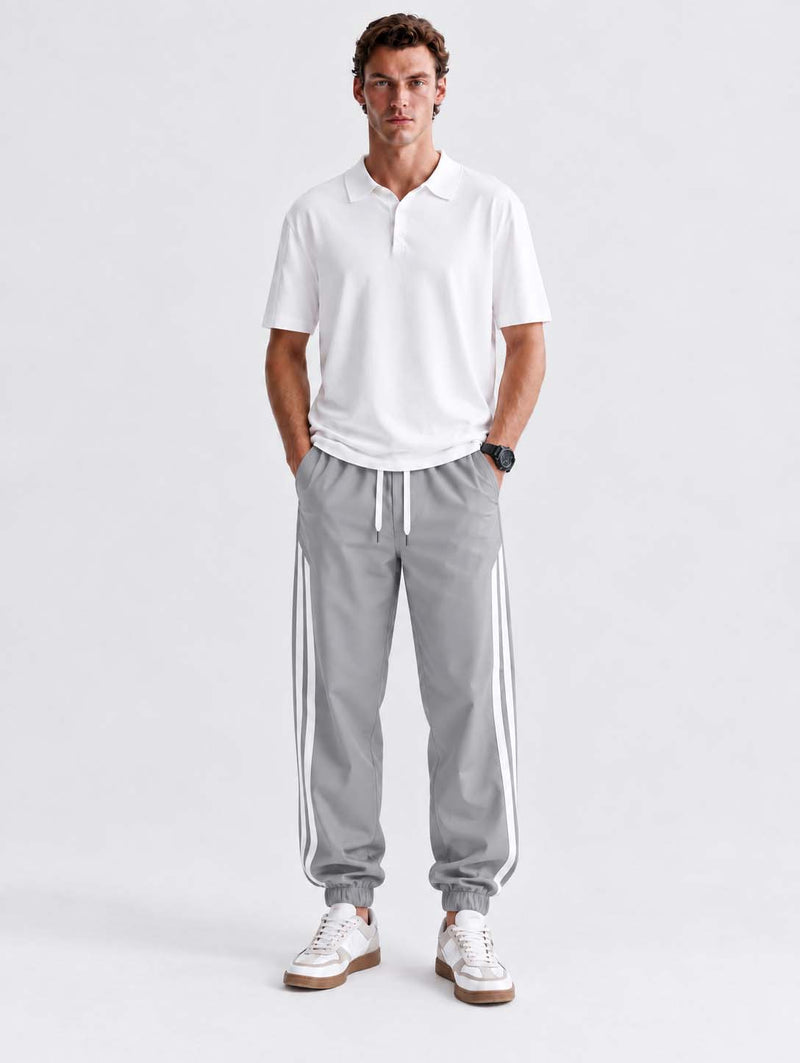 Men's Premium Double Side-Striped Cuffed Track pant