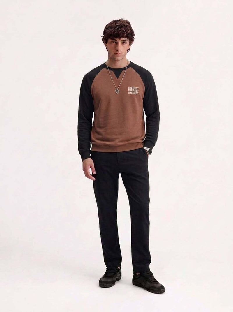 Men's Premium Color block Full Sleeve Round Neck T-shirt