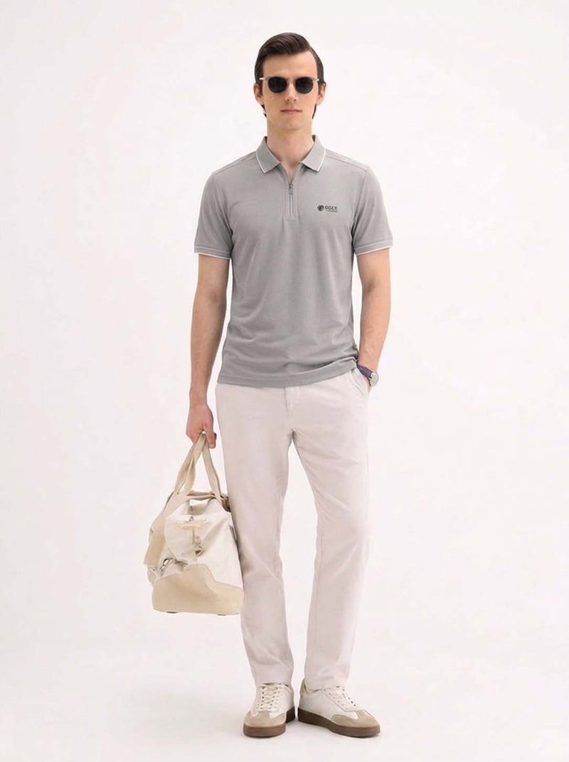 Men’s Premium Regular Fit Zippered Polo T-Shirt