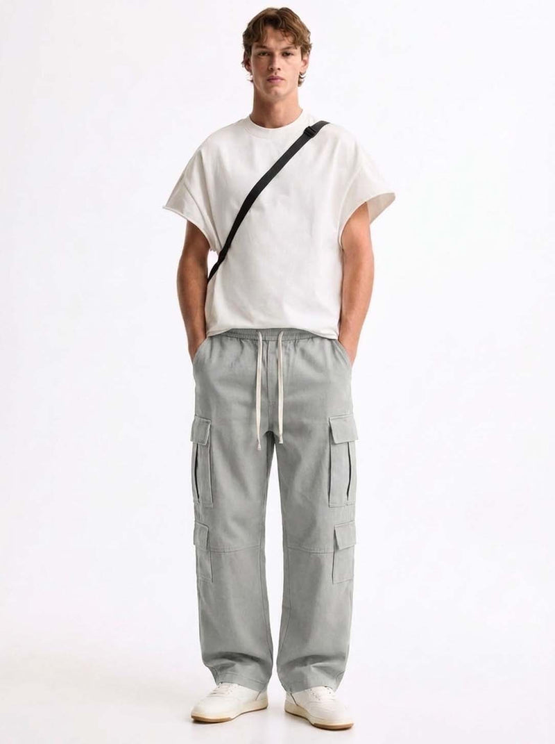Men’s Premium Solid Relaxed Fit Utility Cargo Pants