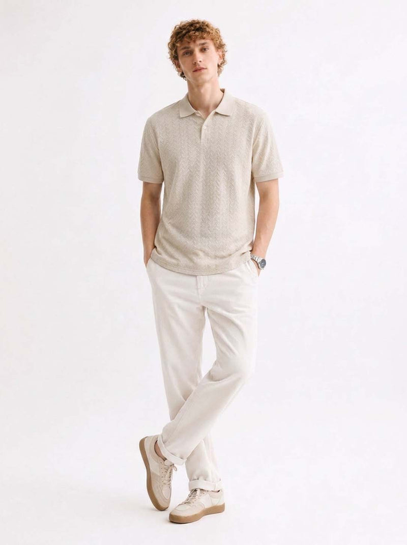Men’s Premium Regular Fit Textured Polo T-Shirt