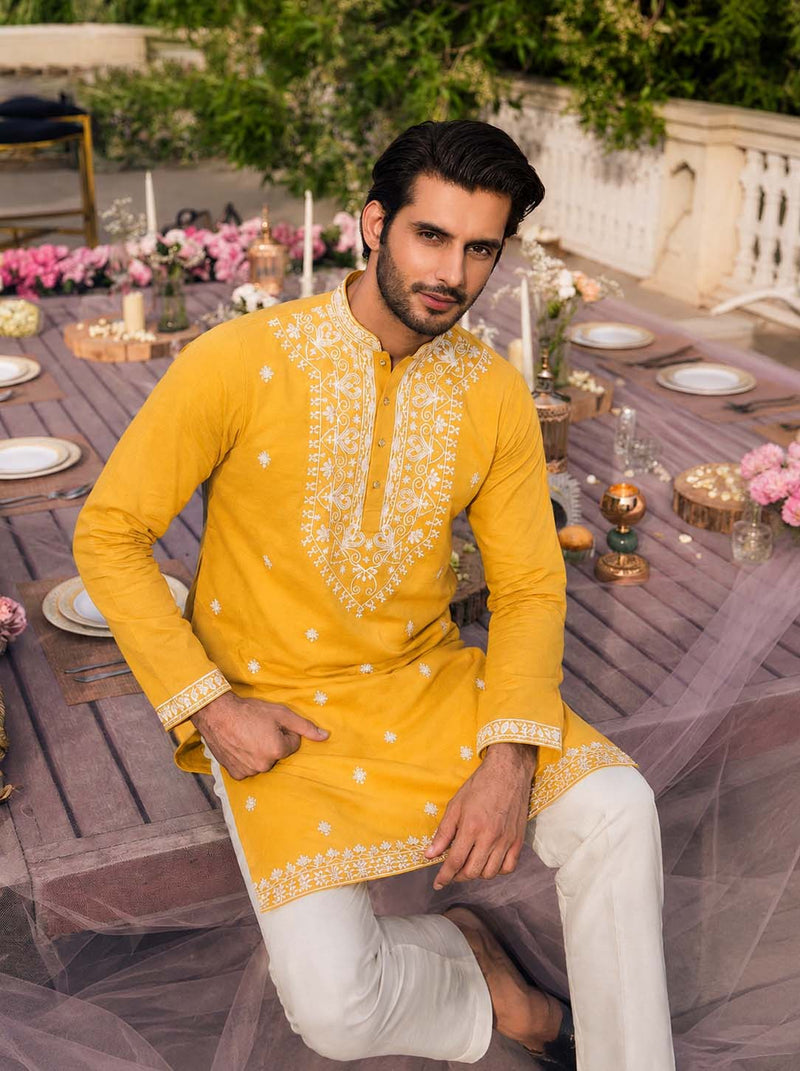 Men's Premium Embroidered Kurta – Elegant Festive Wear